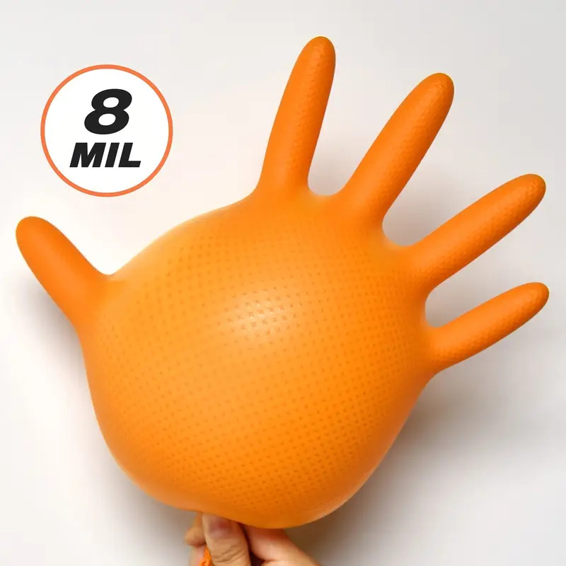 Guantes de Nitrilo Naranja Res - Disposable Gloves Nitrile reseña y precio